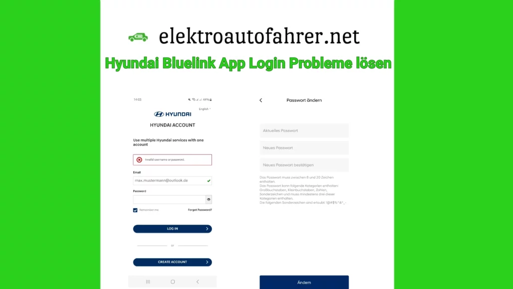 Hyundai Bluelink App Login Probleme