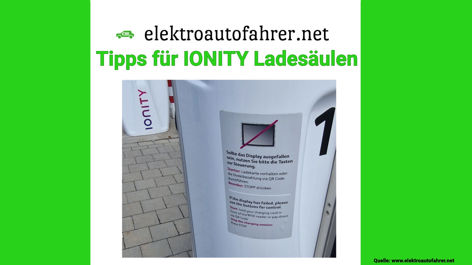 IONITY Ladestation Karte Tipps und Anleitung bei Problemen